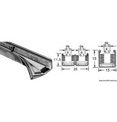 Profilé étanche AISI316 simple 15x15 mm Osculati - Profilés pour vi...
