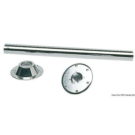 Pied de table en acier chromé 700 mm Osculati - Pied de table en in...