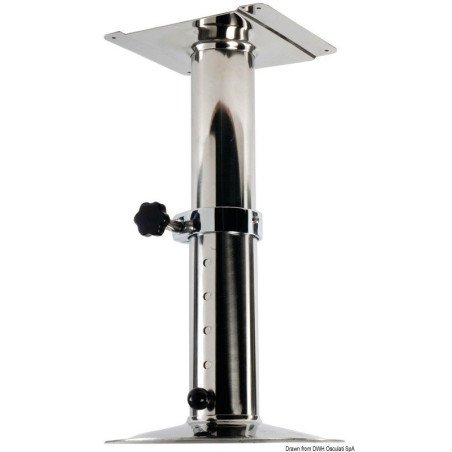Pied tournant télescopique inox 540/720 mm Osculati - Pied tournant...
