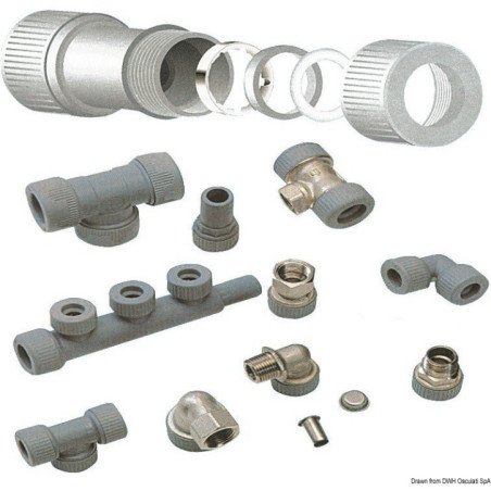 Collecteur m/f Hydrofix 3 dérivations 22 mm Osculati - Système Hydr...