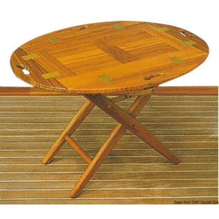 Table transport teck 85x60x53 cm ARC - Table de transport en teck A...