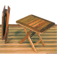 Table pliable teck 50x40 cm ARC - Table pliante en teck réglable en...