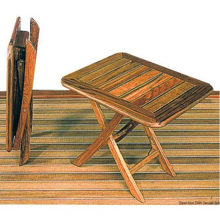 Table pliable teck 50x40 cm ARC - Table pliante en teck réglable en...