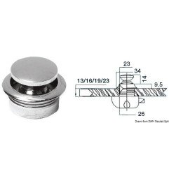 Pommeau laiton chromé 13 mm - - Laiton chromé - discount-nautic.com