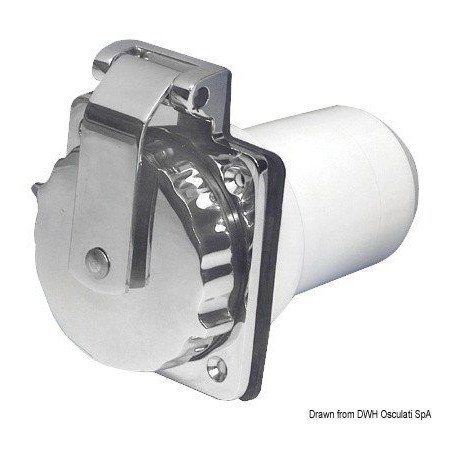Prise AISI 316 50 A 220 V Osculati - Série de prise + fiche impermé...