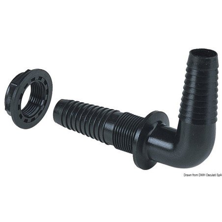 Passe-coque thermoplymère 1" x 26-29 mm Osculati - Passe-coque en t...