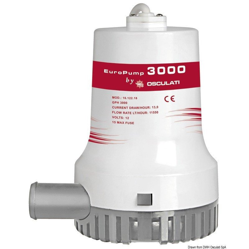 Pompe de cale immergée Europump II 3000 24 V Osculati - Pompe de fo...