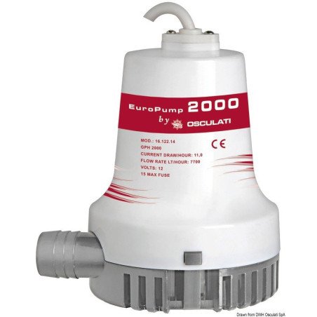 Pompe de cale immergée Europump II 2000 24 V Osculati - Pompe de fo...