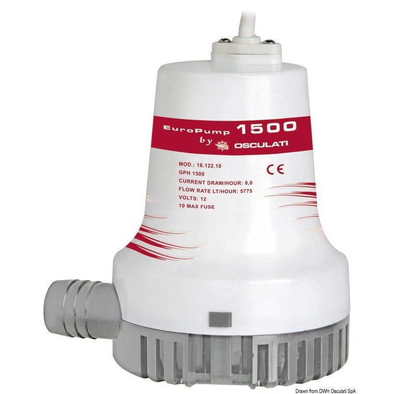 Pompe de cale immergée Europump II 1500 24 V Osculati - Pompe de fo...