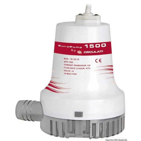 Pompe de cale immergée Europump II 1500 24 V Osculati - Pompe de fo...