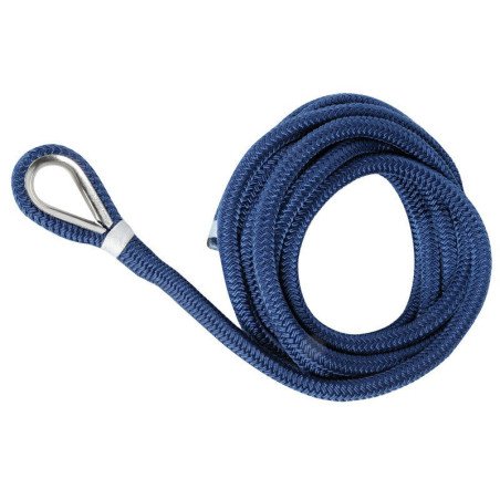 Ligne amarrage bleu avec épissure et cosse inox 24 mm x 15 m OSCULA...
