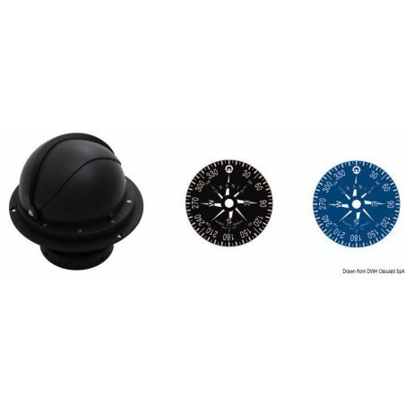 Compas 4" RIVIERA avec dôme rose noir/boîtier noir rose plate Rivie...