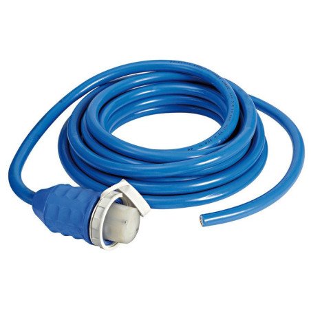 Câble fiche+capuchon pré-monté bleu 15 m 50 A Osculati - Câble élec...