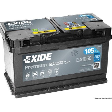 Batterie Exide Premium pour démarrage 105 Ah Exide Technologies - B...