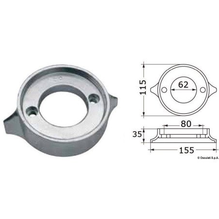 Anode collier zinc Volvo 280/290 Osculati - Anode collier pour pied...