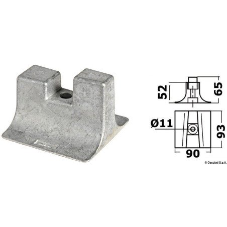 Anode aluminium pour Yamaha 300/350 HP Osculati - Anode pied Yamaha...