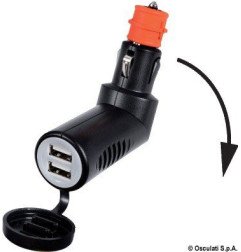Double USB articulé adapter Osculati - Prises USB 12/24V - discoun...