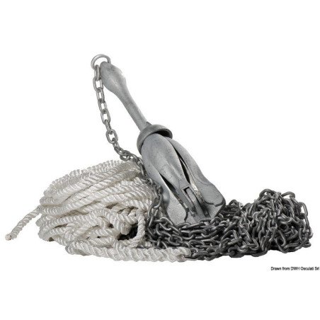 Kit de mouillage ancre grappin 4 kg Osculati - Kit de mouillage: bo...