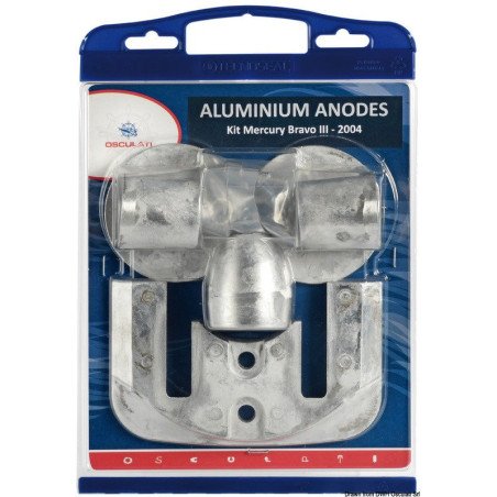 Kit anode Bravo III-04 magnésium Osculati - Kit anodes pour Mercrui...