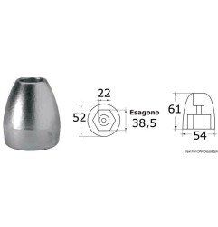 Anode ogive zinc p. Bravo III Osculati - Ogive pour Bravo III - dis...