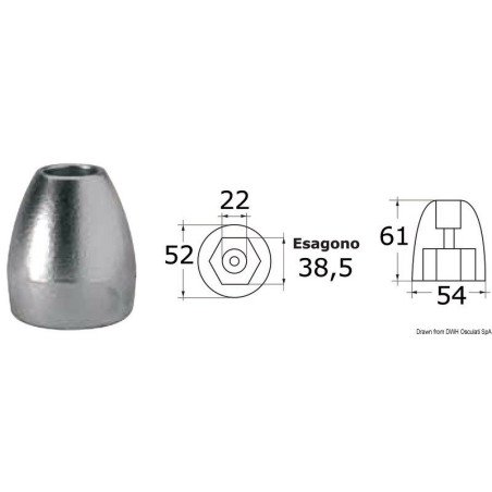 Anode ogive aluminium p. Bravo III Osculati - Ogive pour Bravo III ...