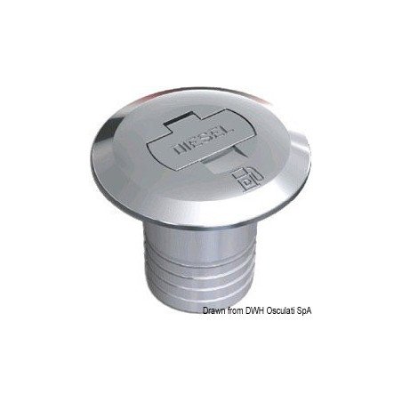 Bouchon Diesel droit 50 mm - - Bouchon en laiton chromé, à clé - di...