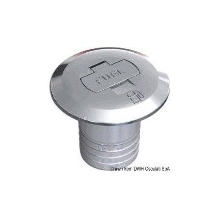 Bouchon Fuel droit 50 mm - - Bouchon en laiton chromé, à clé - disc...