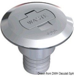 Bouchon Waste droit 38 mm - - Bouchon en laiton chromé, à clé - dis...
