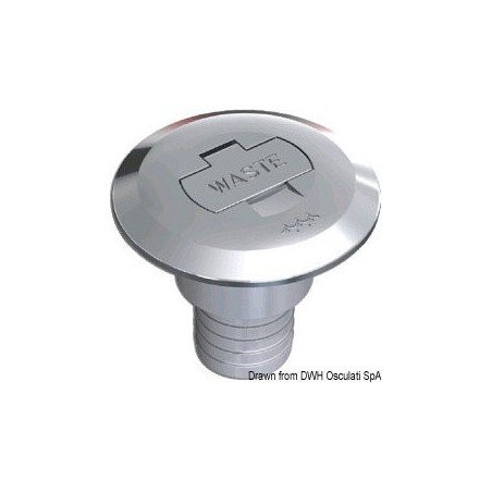 Bouchon Waste droit 38 mm - - Bouchon en laiton chromé, à clé - dis...