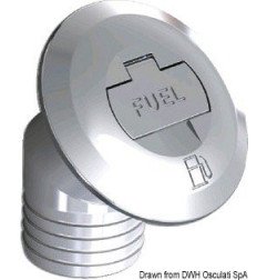 Bouchon Fuel incliné 30° 38 mm - - Bouchon en laiton chromé, à clé ...