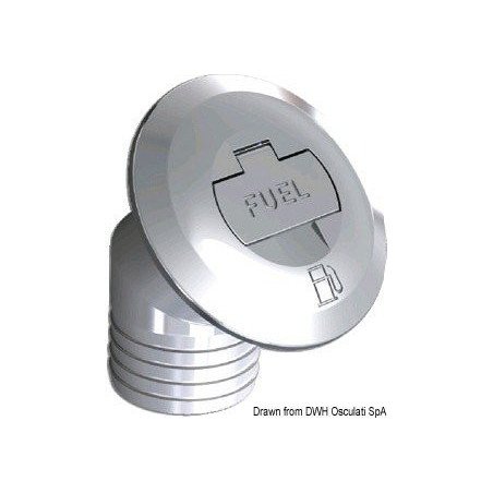 Bouchon Fuel incliné 30° 38 mm - - Bouchon en laiton chromé, à clé ...