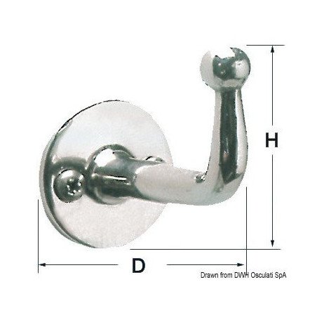 Crochet inox poli 47x27 mm Osculati - Crochets - discount-nautic.com