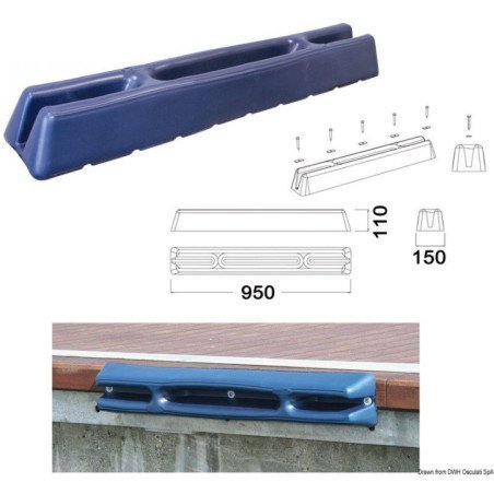 Défense ponton 950 mm bleu Osculati - Défense pour pontons/quais en...
