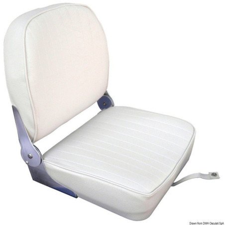 Siège dossier rabattable coussin en vinyle blanc Osculati - Siège a...