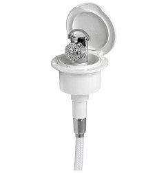 Boîtier douche blanc Classic Evo tuyau nylon 4 mm Montage à plat Os...