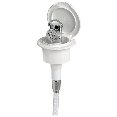 Boîtier douche blanc Classic Evo tuyau nylon 2,5mm Montage à plat O...