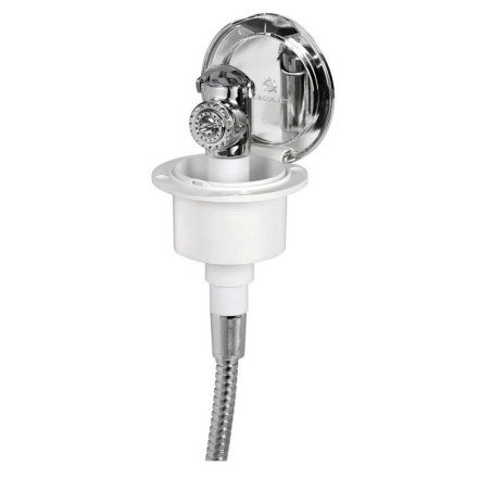 Boîtier douche chromé Classic Evo tuyau PVC 2,5 mm Montage à plat O...