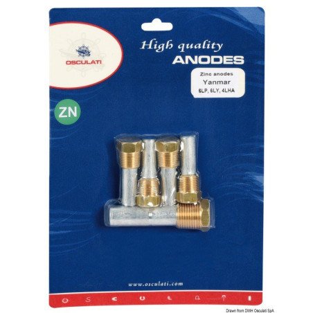 Kit anoden zinc Yanmar moteurs in-bord 6LP/6LY/4LH Osculati - Kit z...