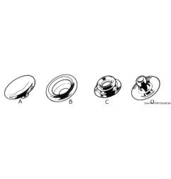 Boutons pression A+B inox et nylon blanc Osculati - Boutons pressio...