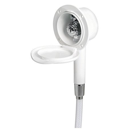 Boîtier douche blanc Classic Evo tuyau nylon 4 mm Montage à paroi O...