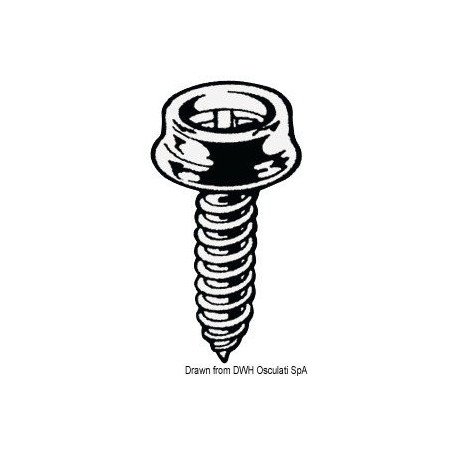 Bouton mâle en laiton nickelé pour moquette Osculati - Boutons en l...