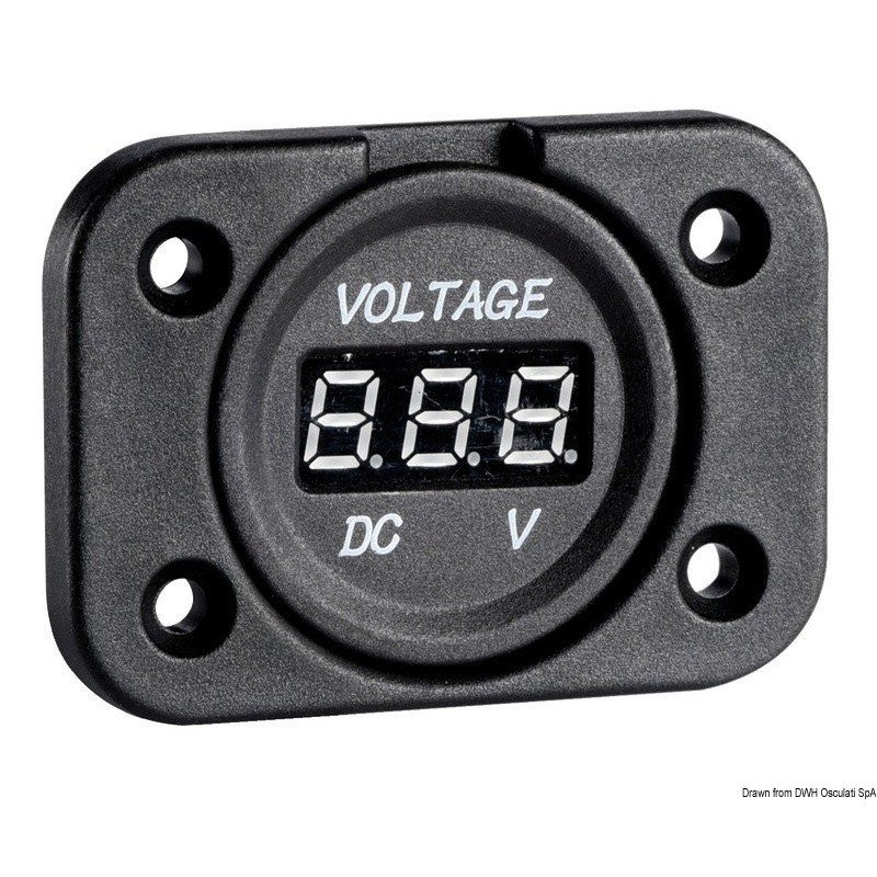Voltmètre numérique 8/32 V à encastrer Osculati - Voltmètre/ampèrem...