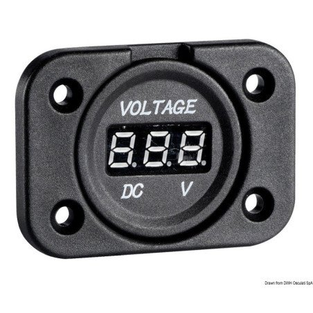 Voltmètre numérique 8/32 V à encastrer Osculati - Voltmètre/ampèrem...