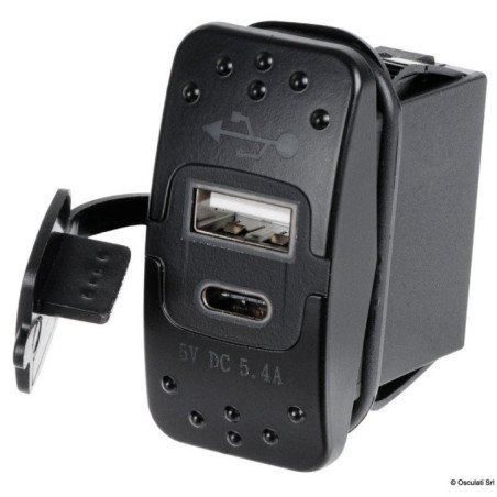 Prise USB-A + USB-C - Prise de courant avec double USB - discount-...
