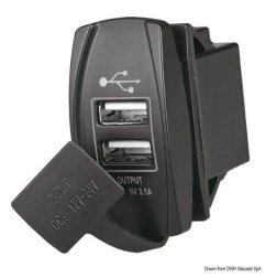 Prise de courant avec double USB Osculati - Prise de courant avec d...
