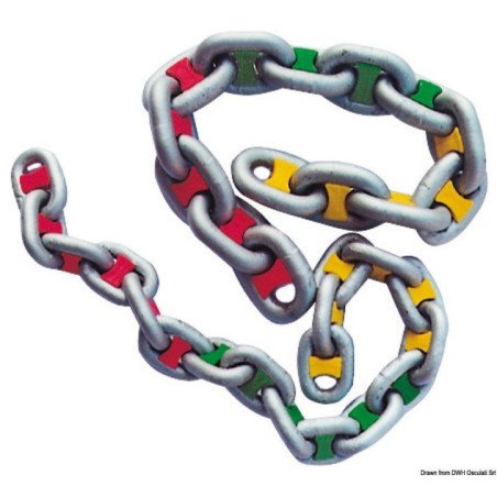 Marquer de chaîne 6 mm 70 decoupes Osculati - Kit couleurs assortie...