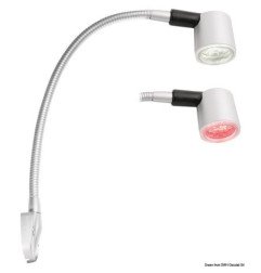 Spot flexible 6 LED tête de lit titanium argenté Batsystem - Spot L...