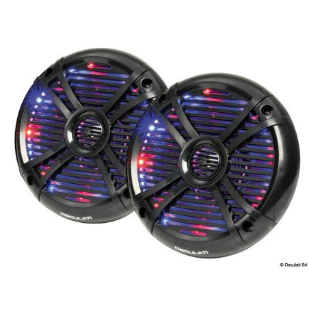 Hautparleurs 2 voies LED-RGB programm. 6,5 noir Osculati - Haut-par...