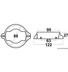 Collier Volvo Penta 2 pièces - S. Drive 120 avec 4 vis M4X20 inox O...