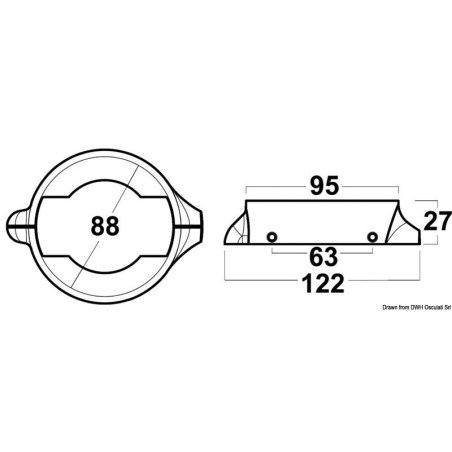 Collier Volvo Penta 2 pièces - S. Drive 120 avec 4 vis M4X20 inox O...